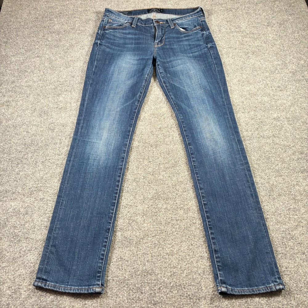 Lucky Brand Brooke Straight Jeans Womens 4/27 Blue Mid Rise Stretch Denim
